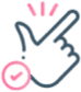 Hand gesture icon with a checkmark