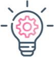 Lightbulb icon with a gear inside