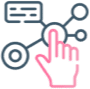 Hand clicking a connected workflow icon