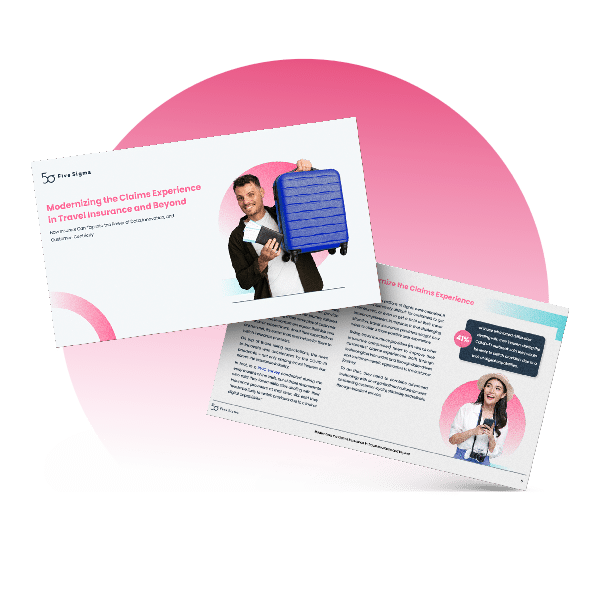 Desktop graphic for modernizing travel insurance claims