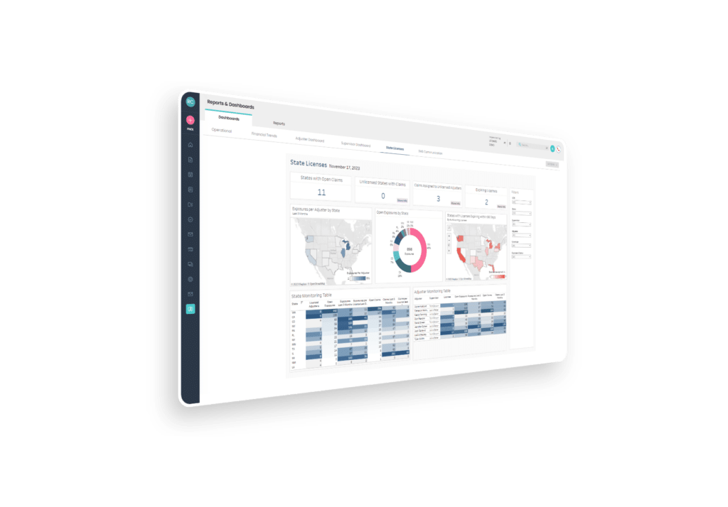 Five Sigma claims management platform screenshot